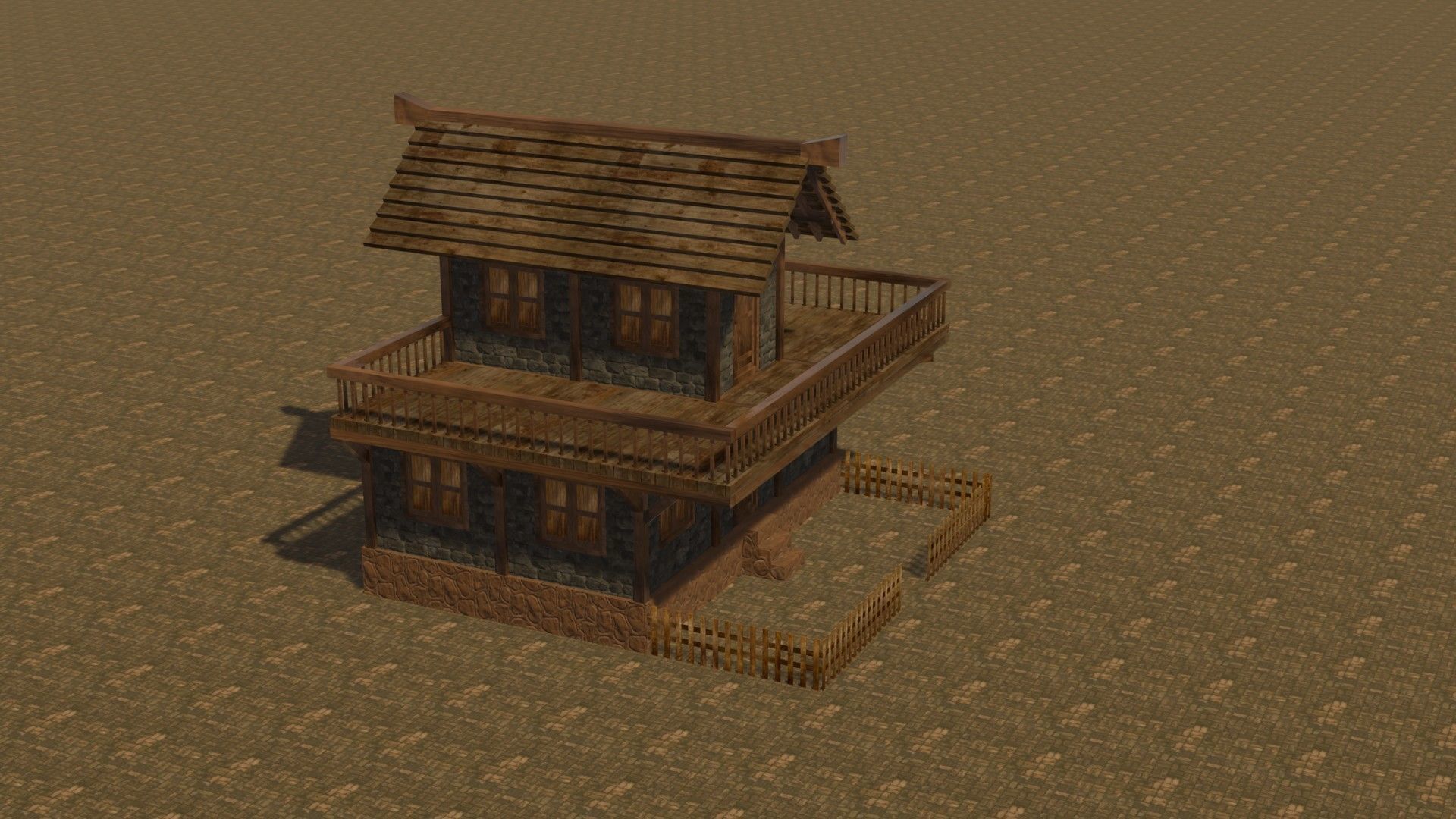 Medieval house eight 16 Low-poly 3D model_5