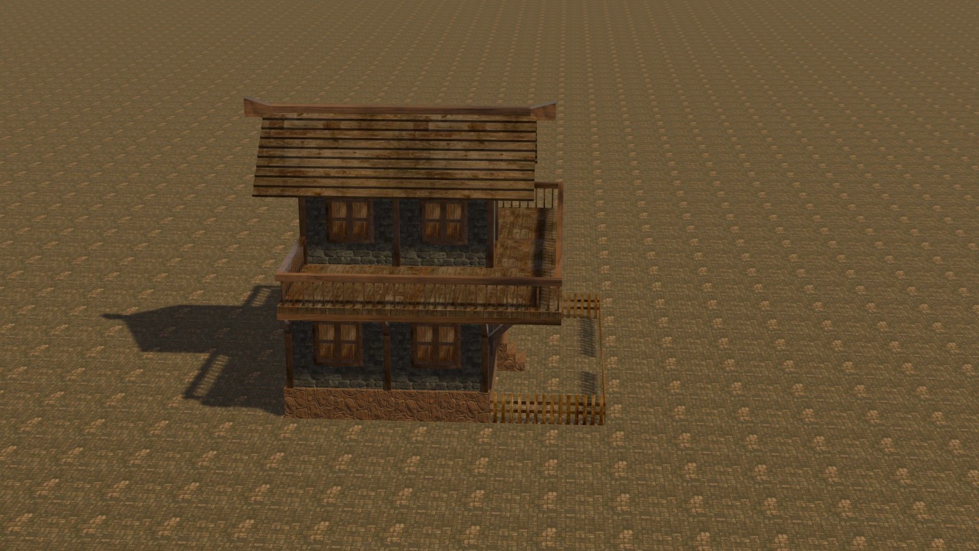 Medieval house eight 16 Low-poly 3D model_6