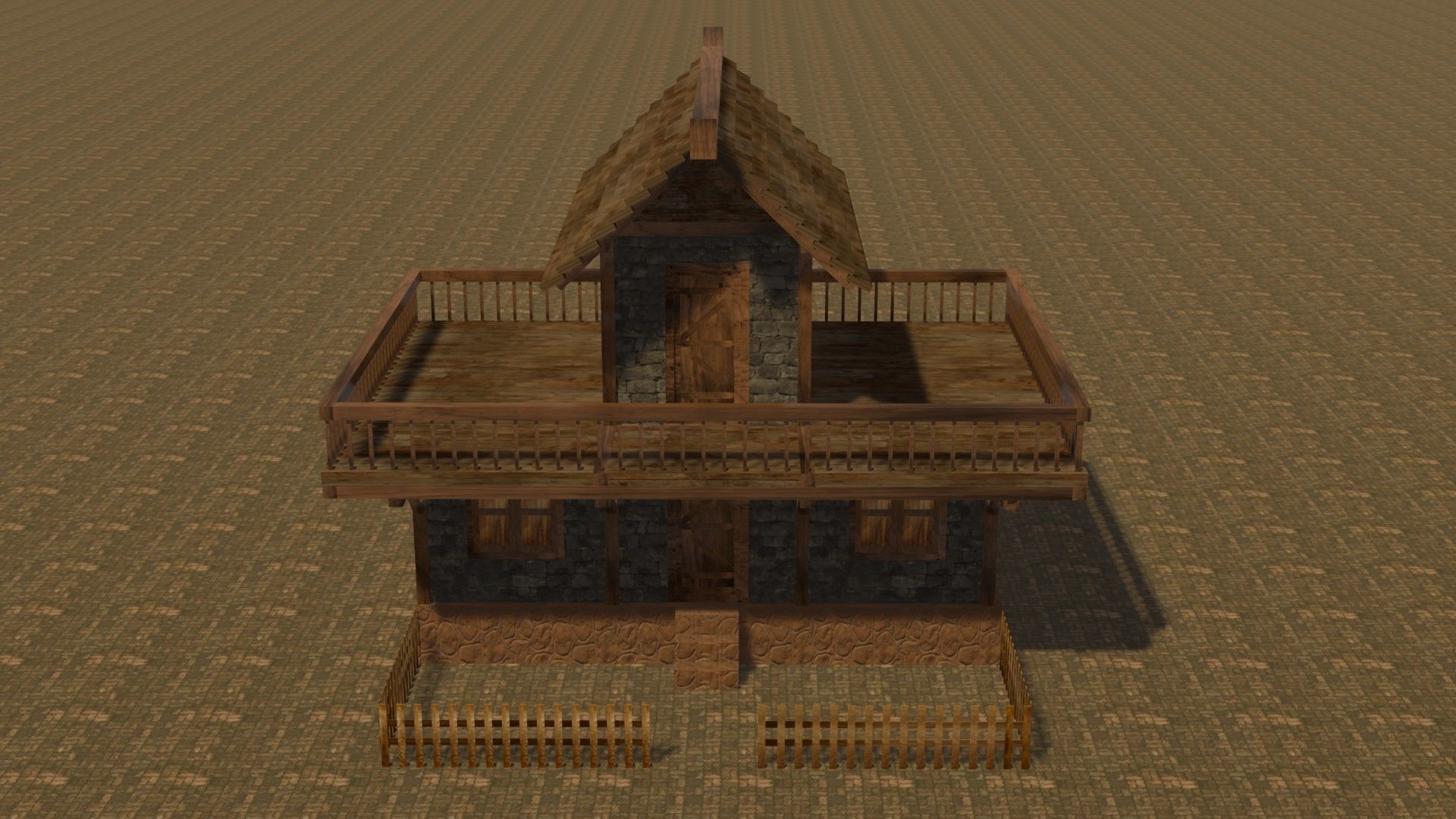 Medieval house eight 16 Low-poly 3D model_1