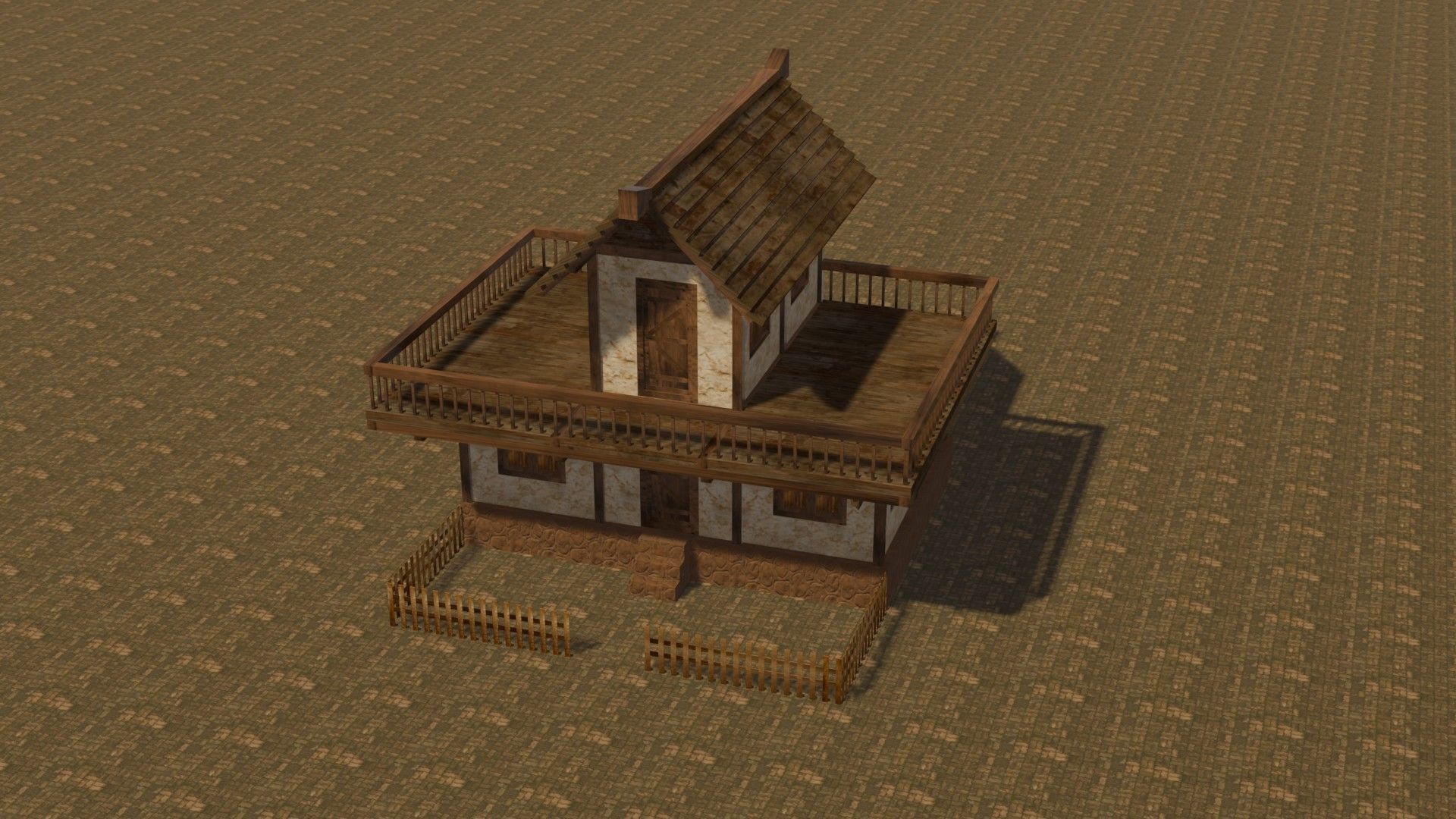 Medieval house eight 14 Low-poly 3D model_3