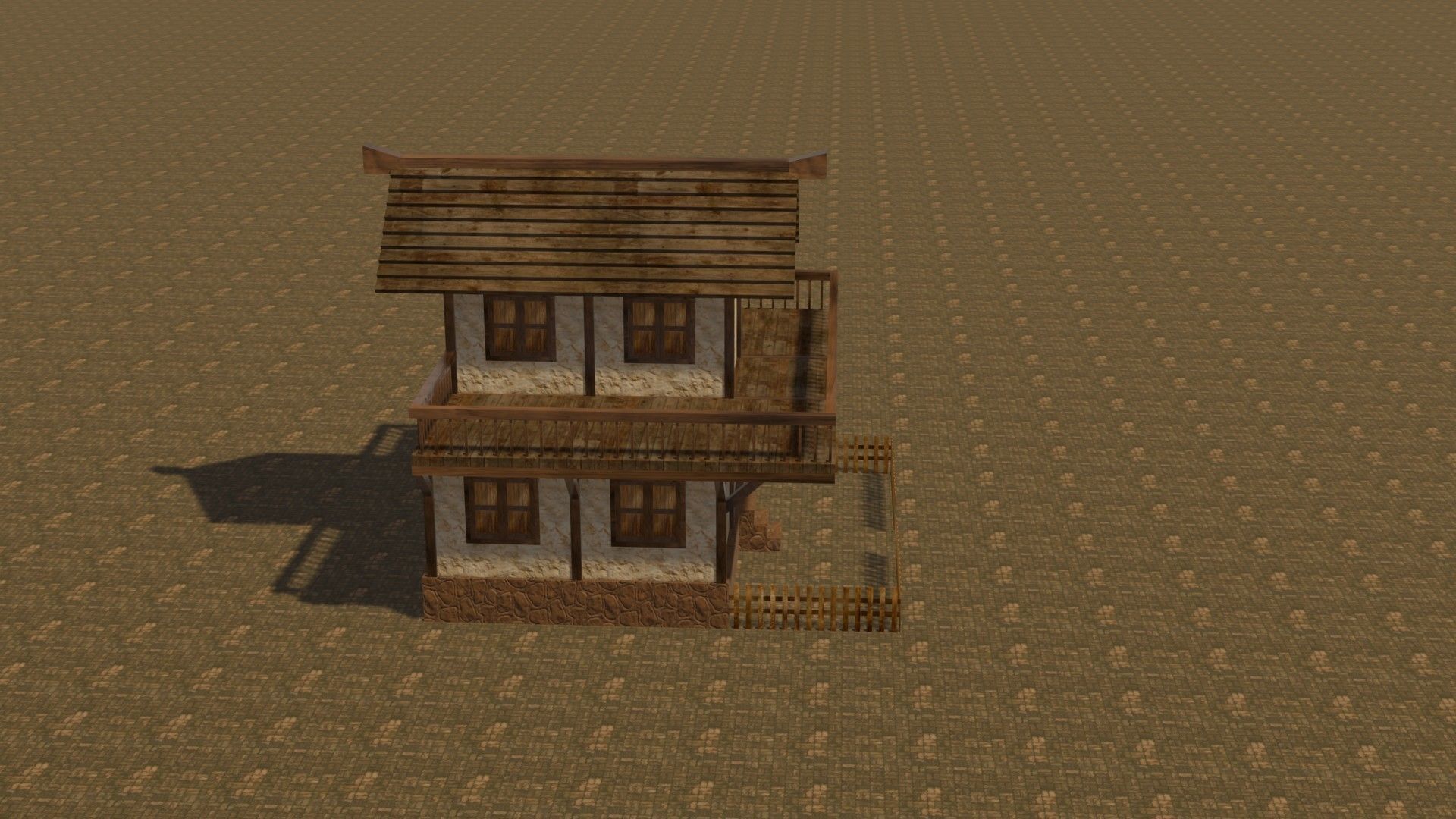 Medieval house eight 14 Low-poly 3D model_6