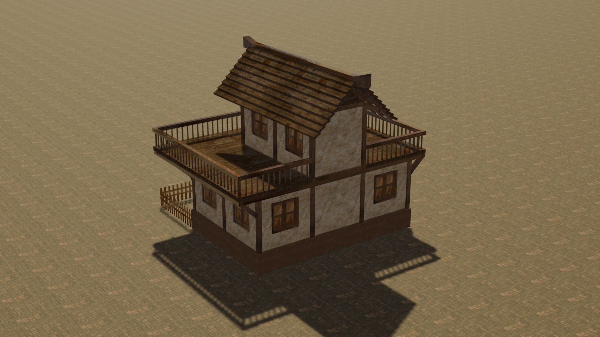 Medieval house eight 14 Low-poly 3D model_8