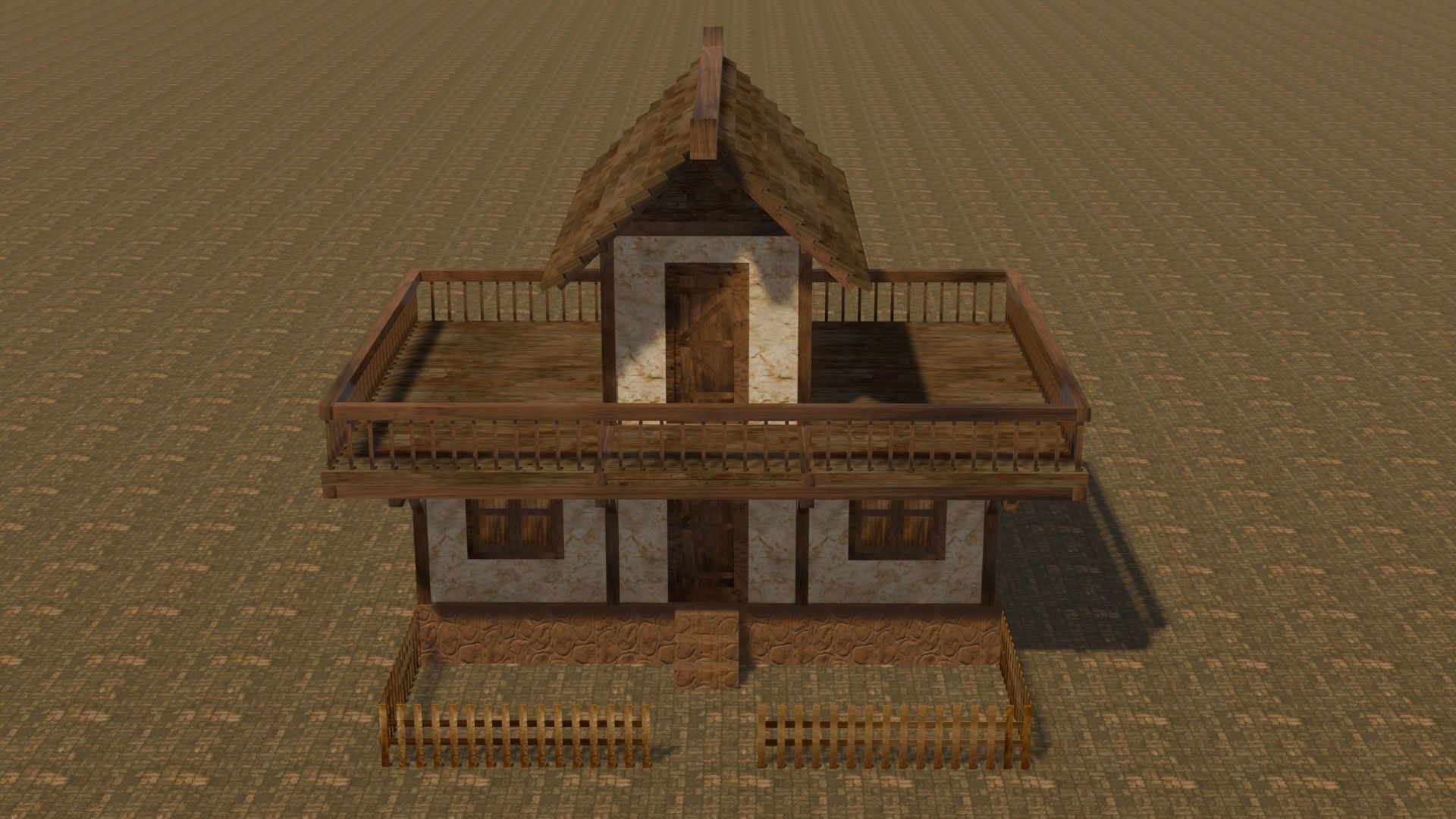 Medieval house eight 14 Low-poly 3D model_1