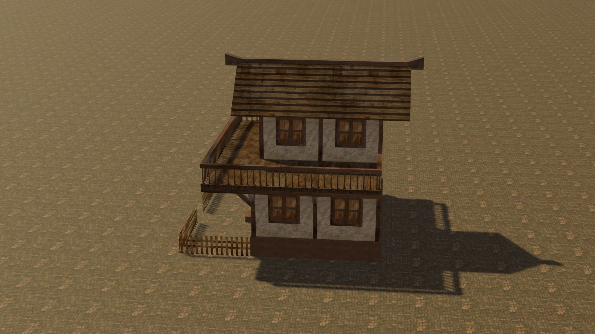 Medieval house eight 14 Low-poly 3D model_9