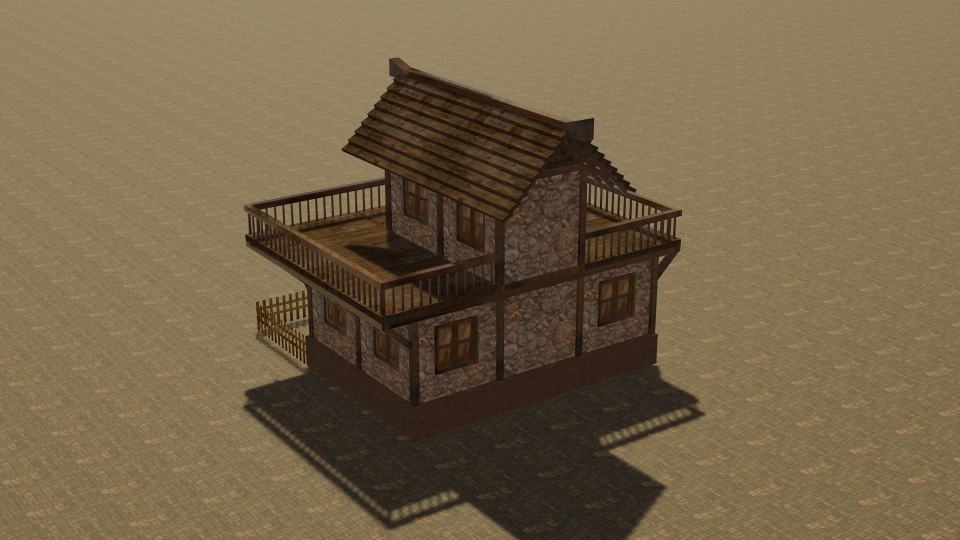 Medieval house eight 12 Low-poly 3D model_8