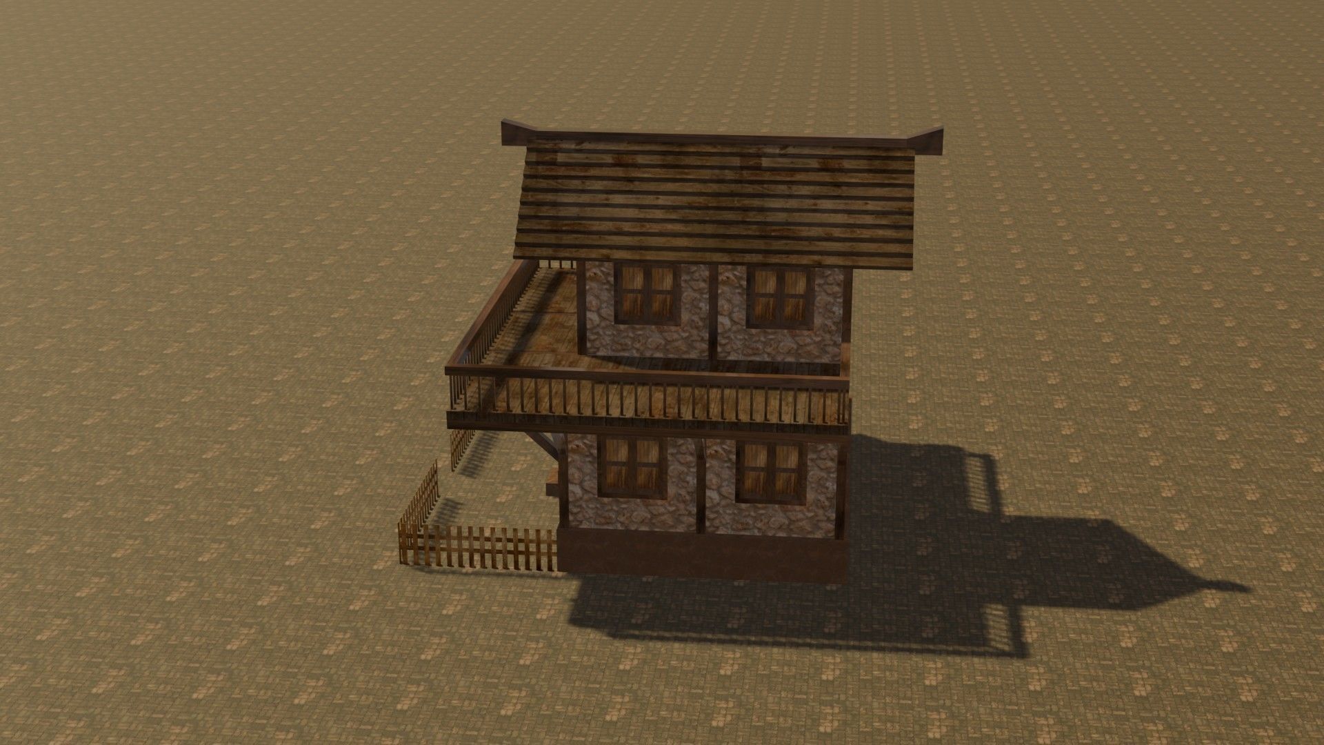 Medieval house eight 12 Low-poly 3D model_9