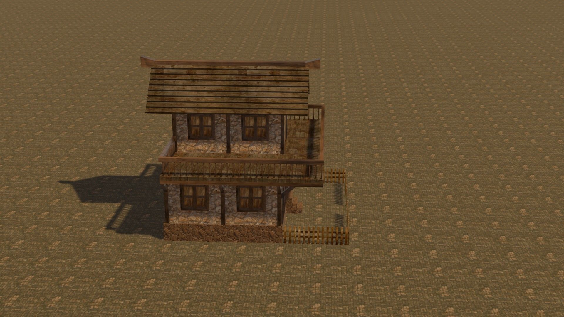 Medieval house eight 12 Low-poly 3D model_6