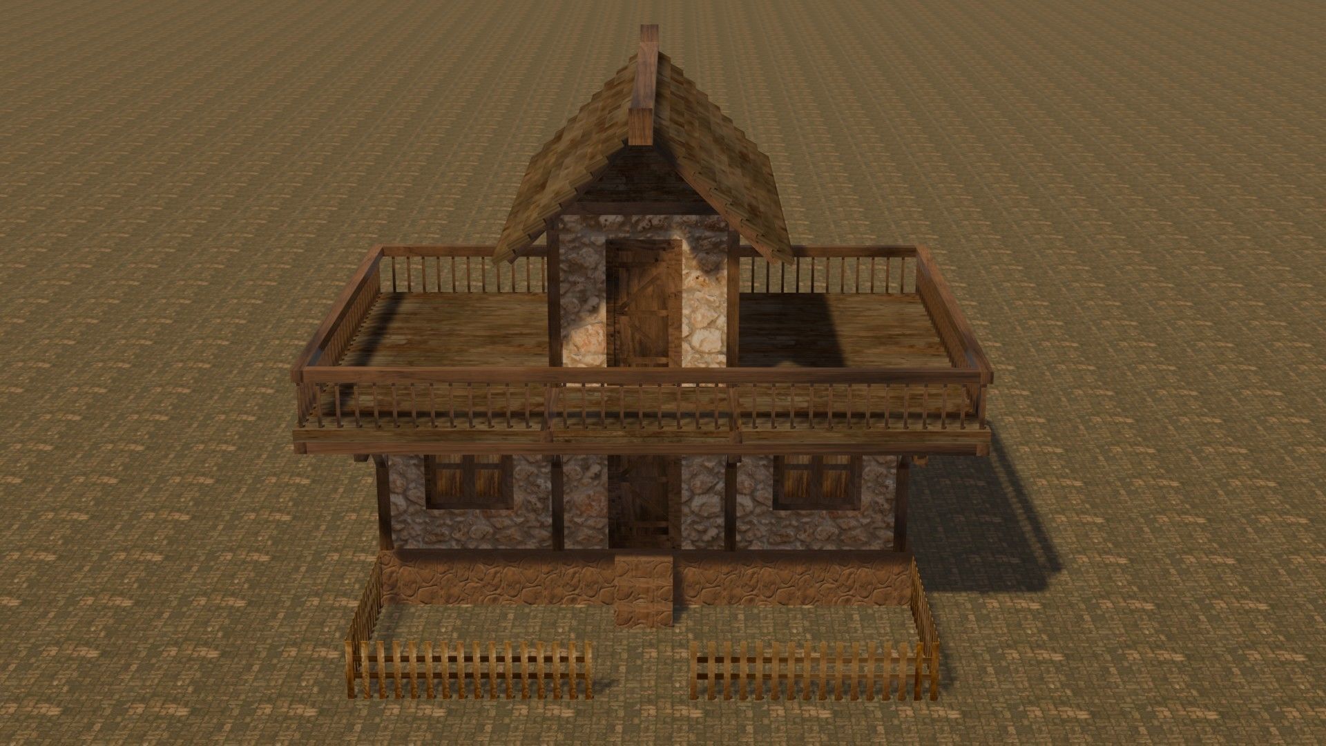 Medieval house eight 12 Low-poly 3D model_1