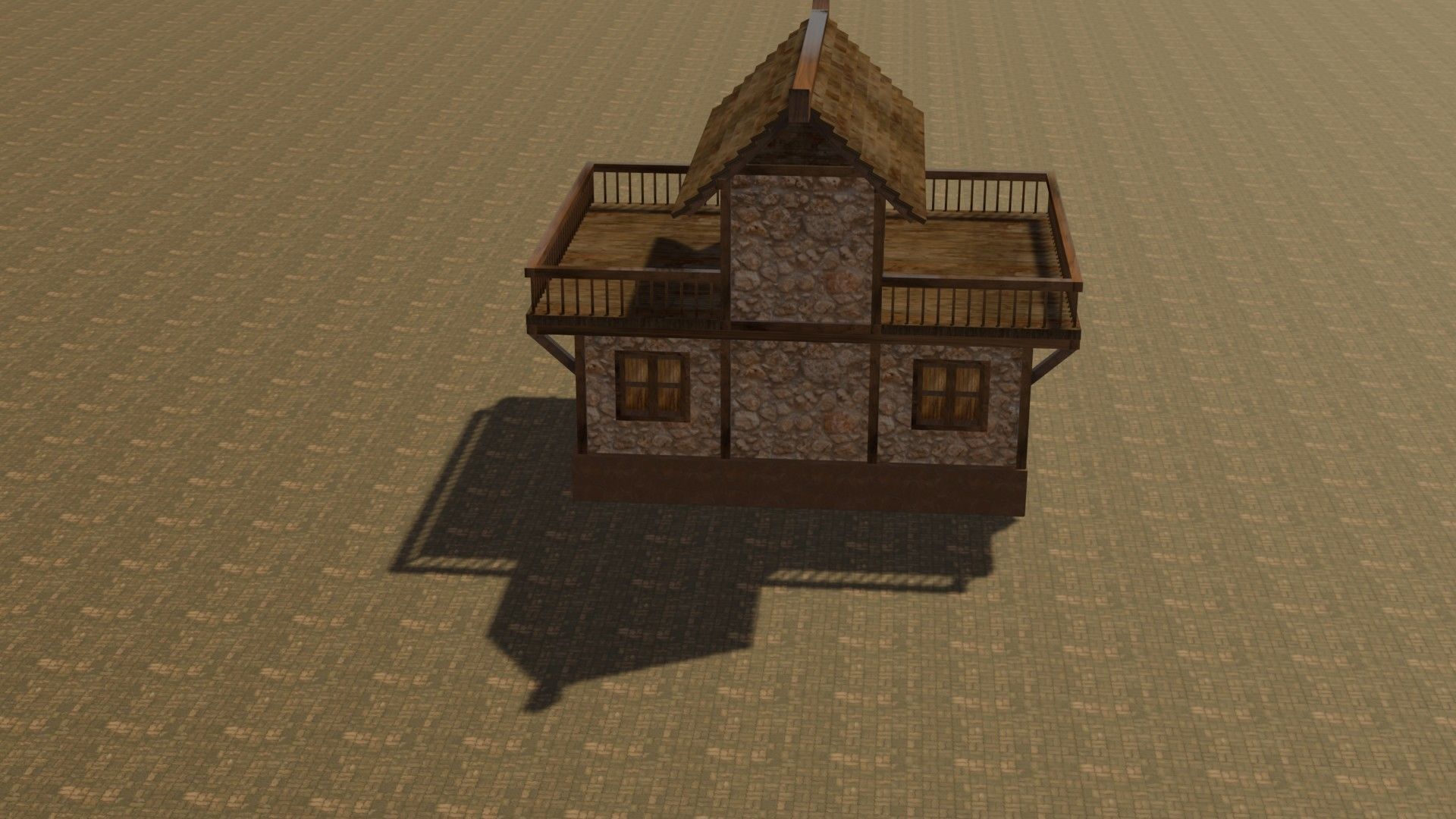 Medieval house eight 12 Low-poly 3D model_15