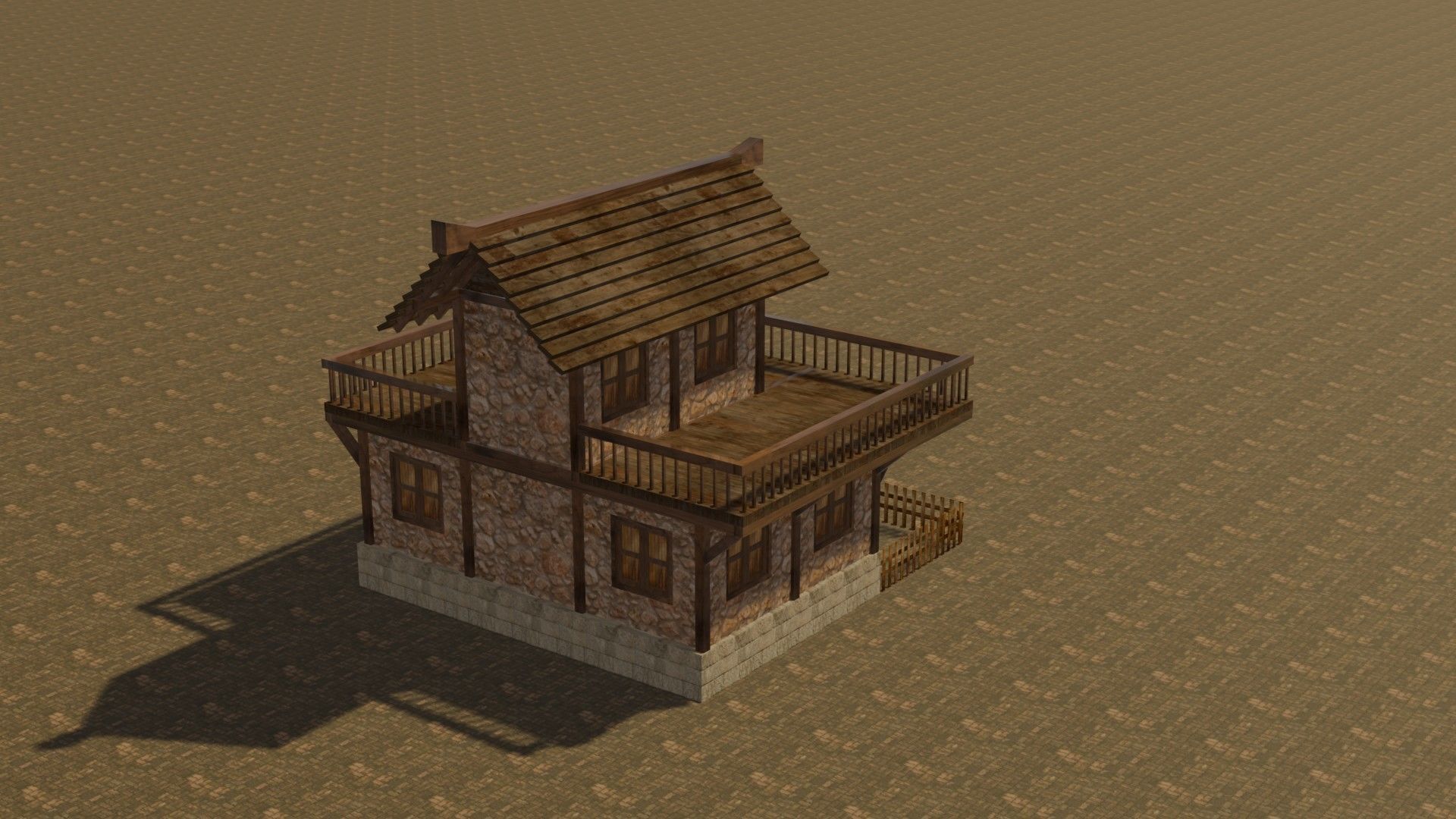 Medieval house eight 11 Low-poly 3D model_7