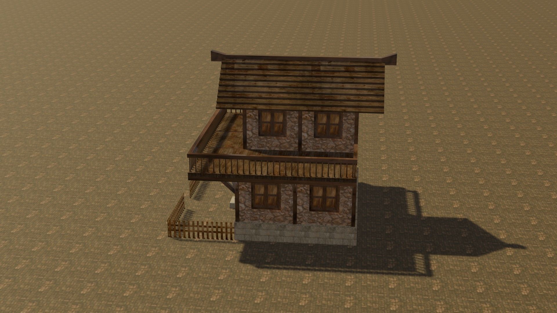 Medieval house eight 11 Low-poly 3D model_9