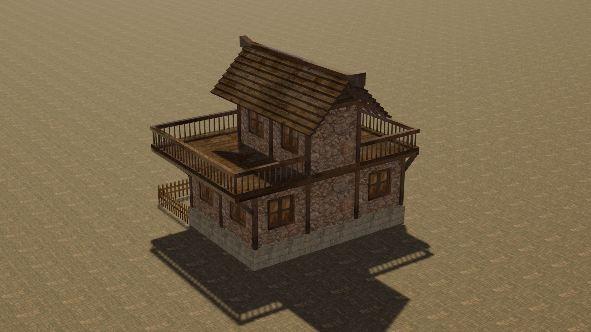 Medieval house eight 11 Low-poly 3D model_8