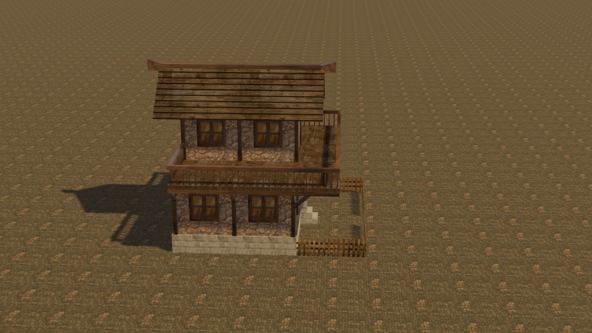 Medieval house eight 11 Low-poly 3D model_6