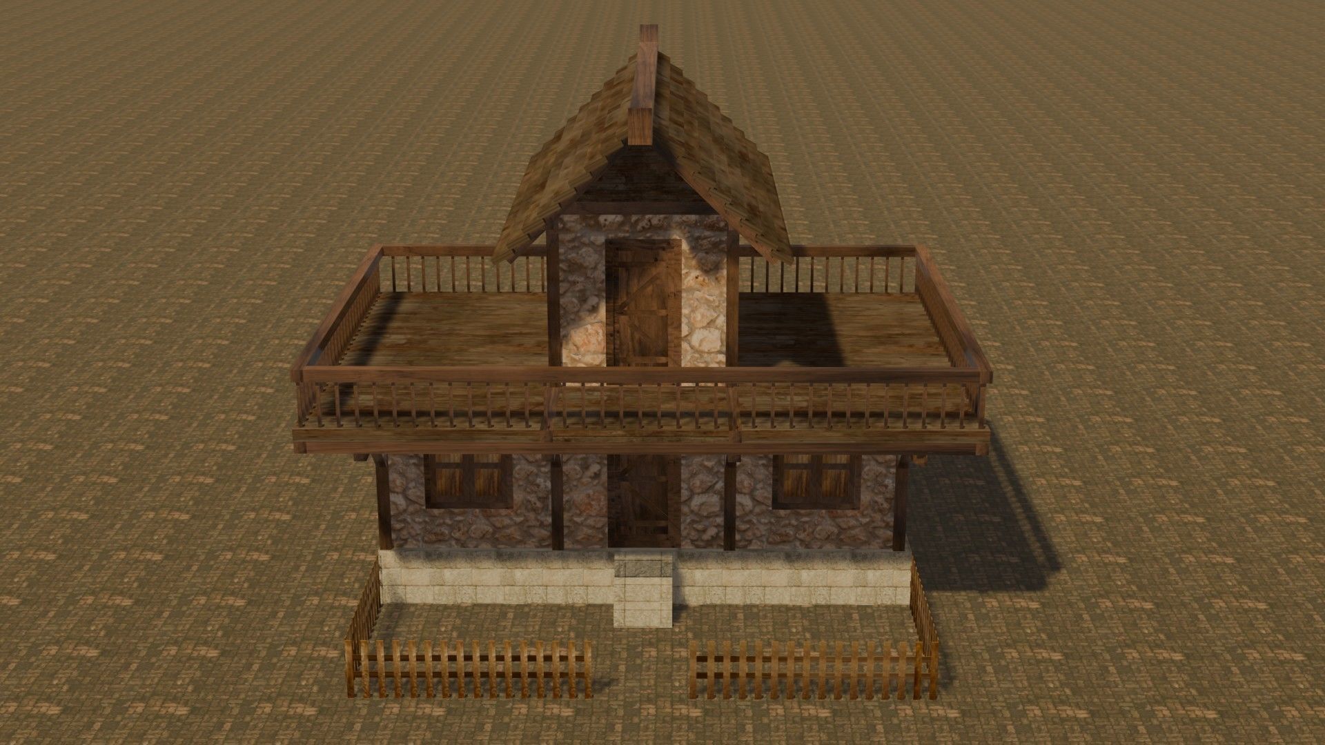 Medieval house eight 11 Low-poly 3D model_1
