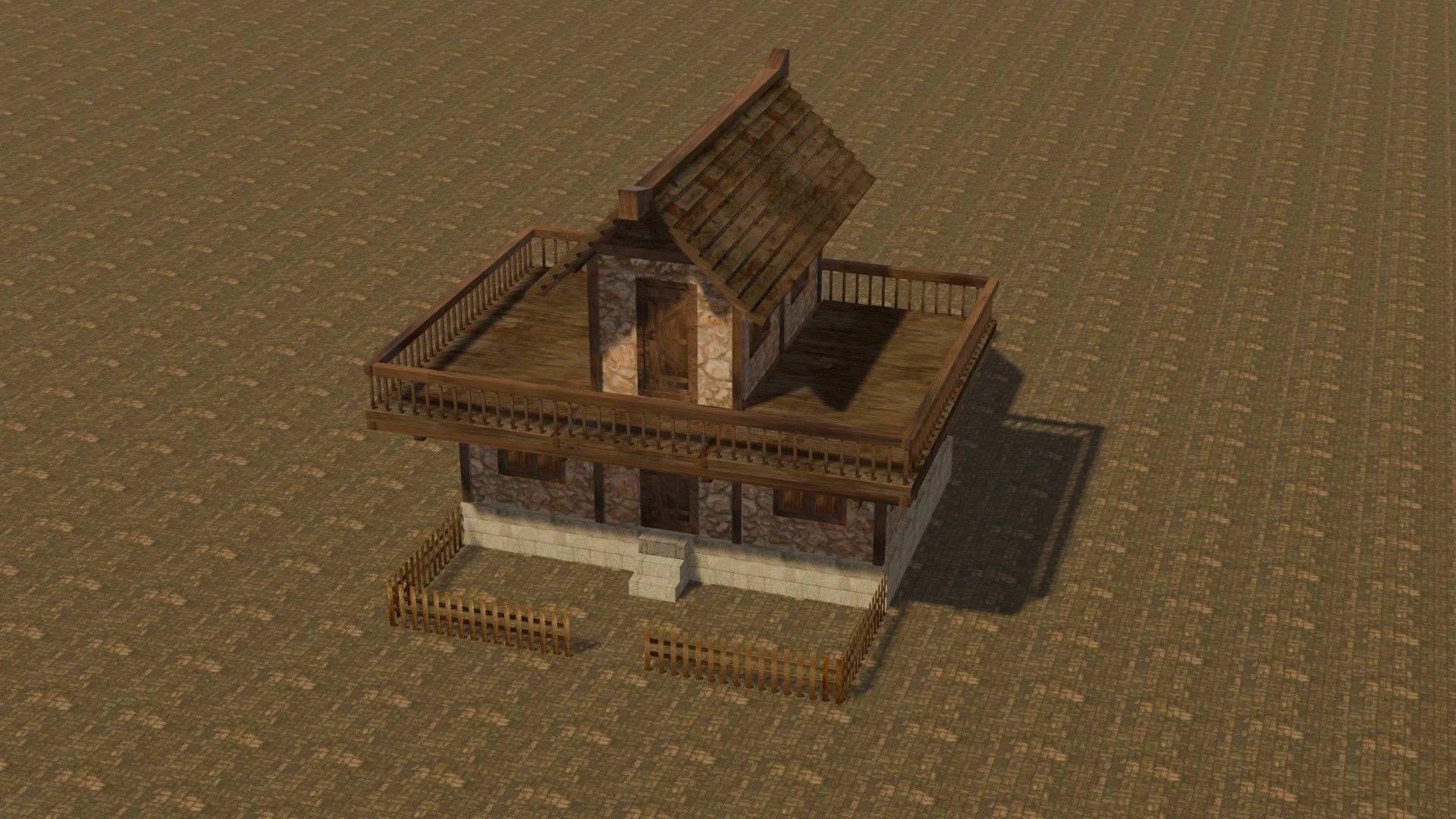 Medieval house eight 11 Low-poly 3D model_3