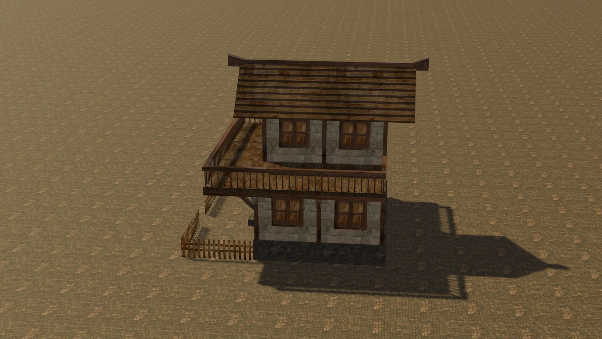 Medieval house eight 1 Low-poly 3D model_9