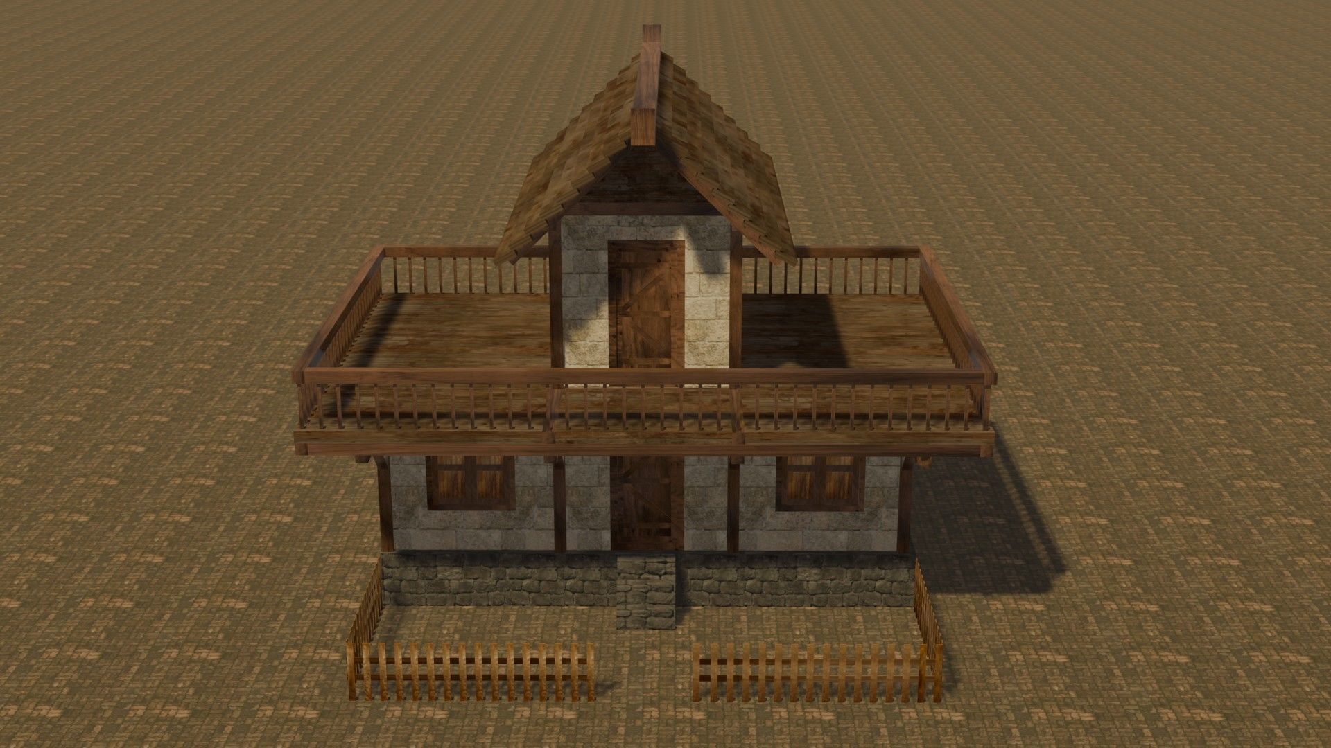 Medieval house eight 1 Low-poly 3D model_1