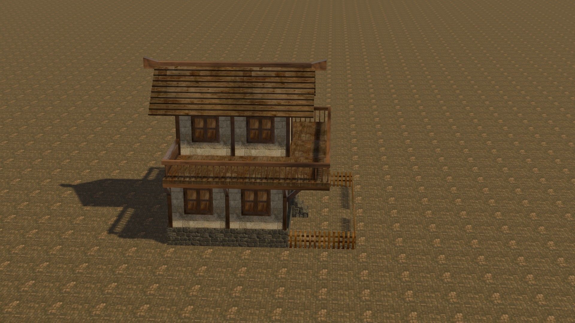 Medieval house eight 1 Low-poly 3D model_6