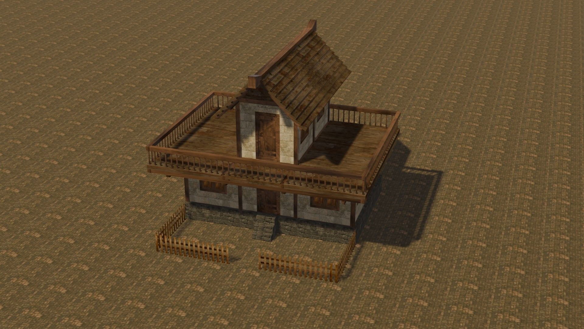 Medieval house eight 1 Low-poly 3D model_3