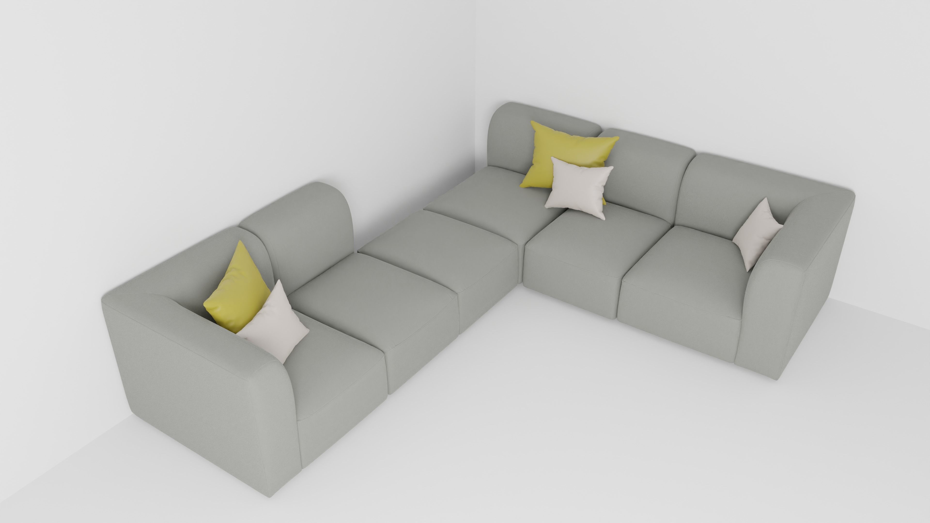 L-Shaped Sofa 3D model_2