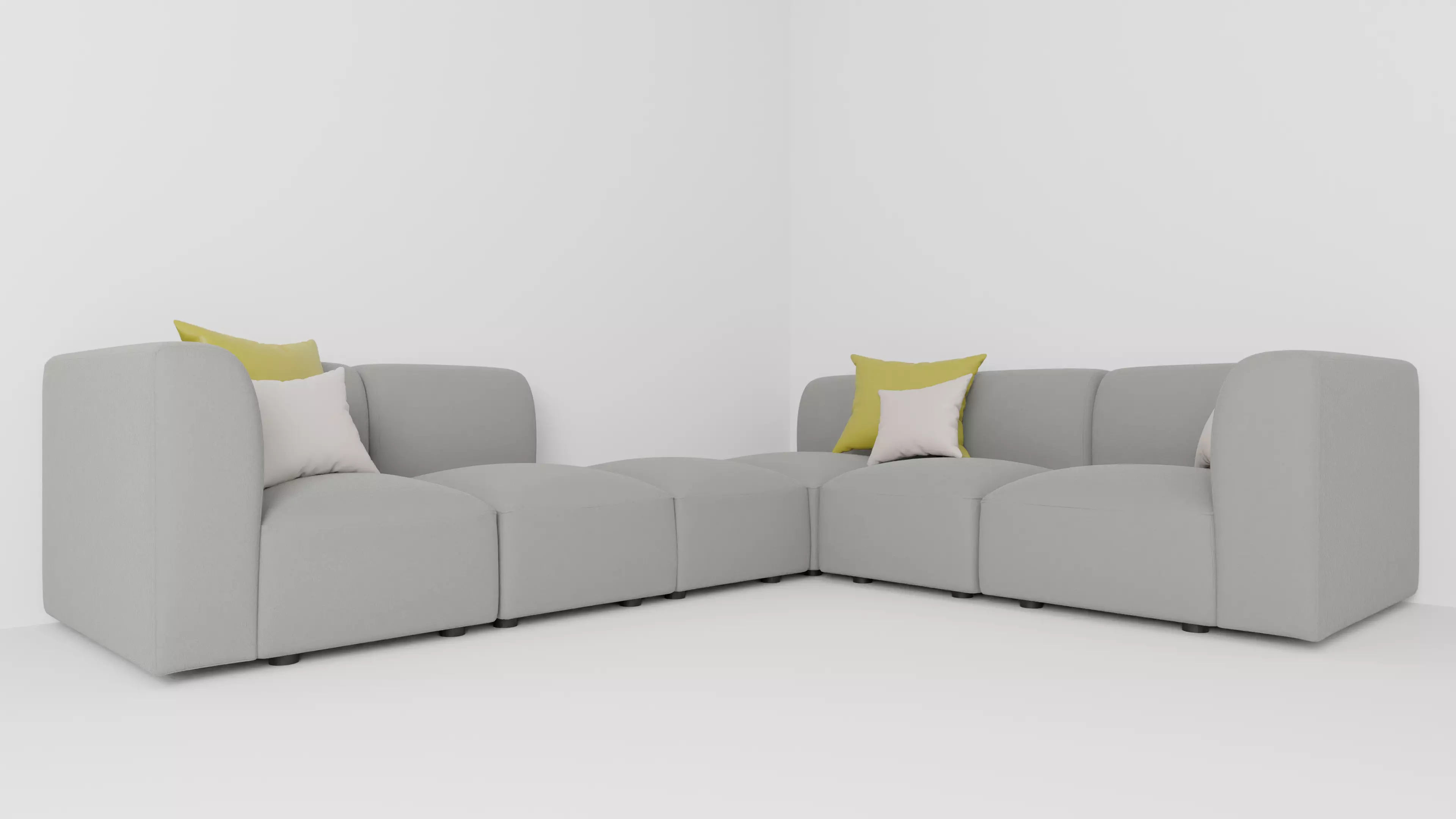 L-Shaped Sofa 3D model_0