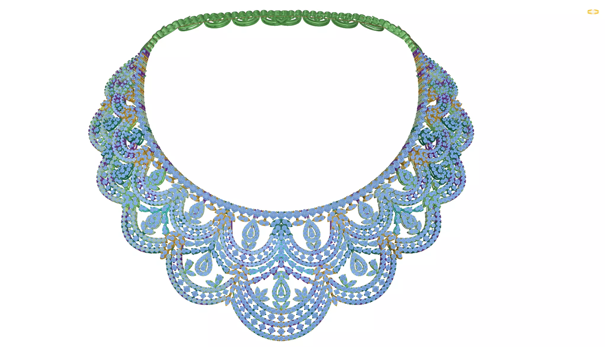 necklace diamond  3D print model_0