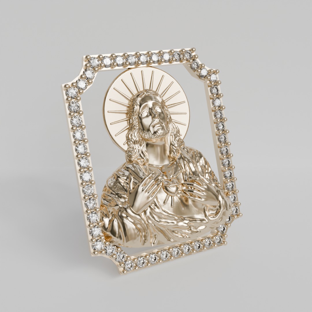 SAGRADO CORAZON colgante 3D print model_1