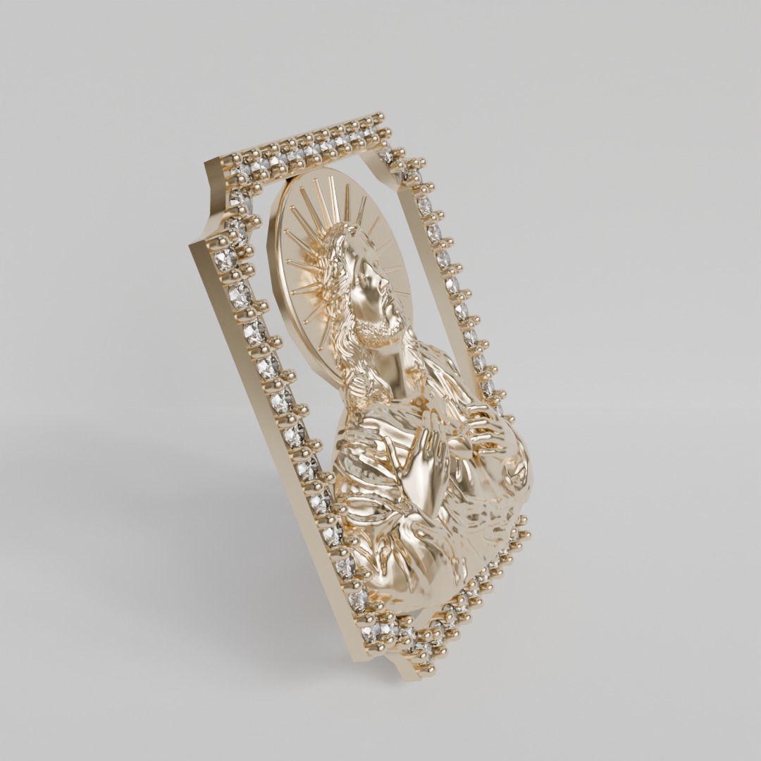 SAGRADO CORAZON colgante 3D print model_2