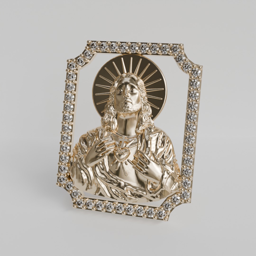 SAGRADO CORAZON colgante 3D print model_7