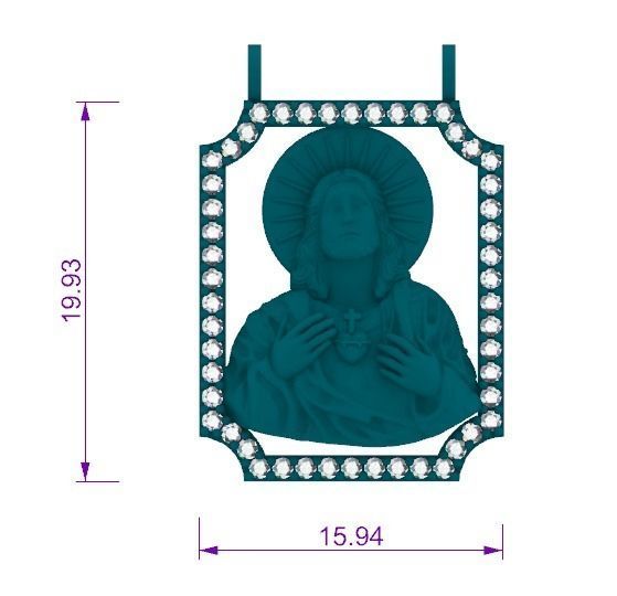 SAGRADO CORAZON colgante 3D print model_8