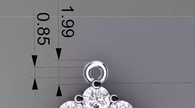 Jewelry Pendant with Pear shape center and 2 prong setting