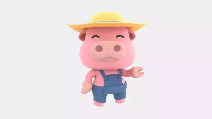 Cute Pig 3D Illustration