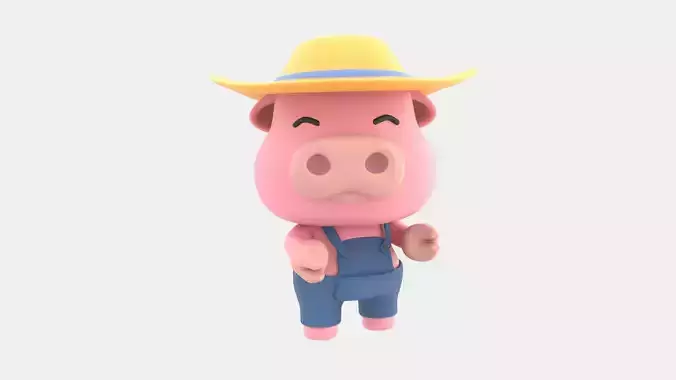 Cute Pig 3D Illustration