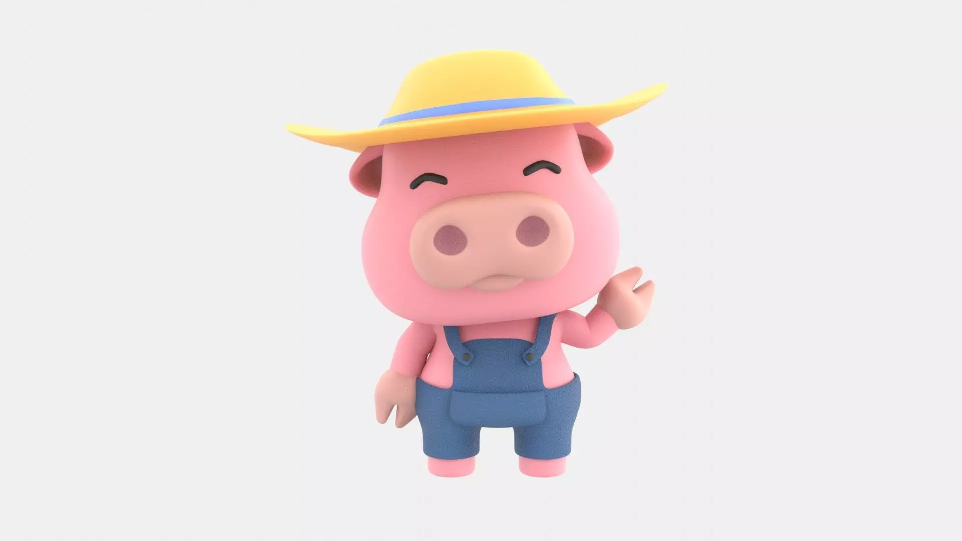 Cute Pig 3D Illustration 3D model