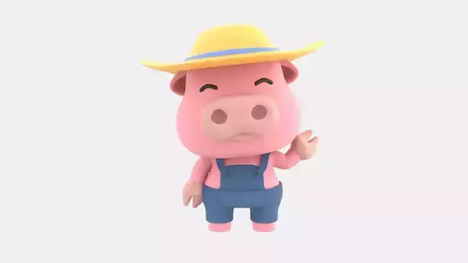 Cute Pig 3D Illustration