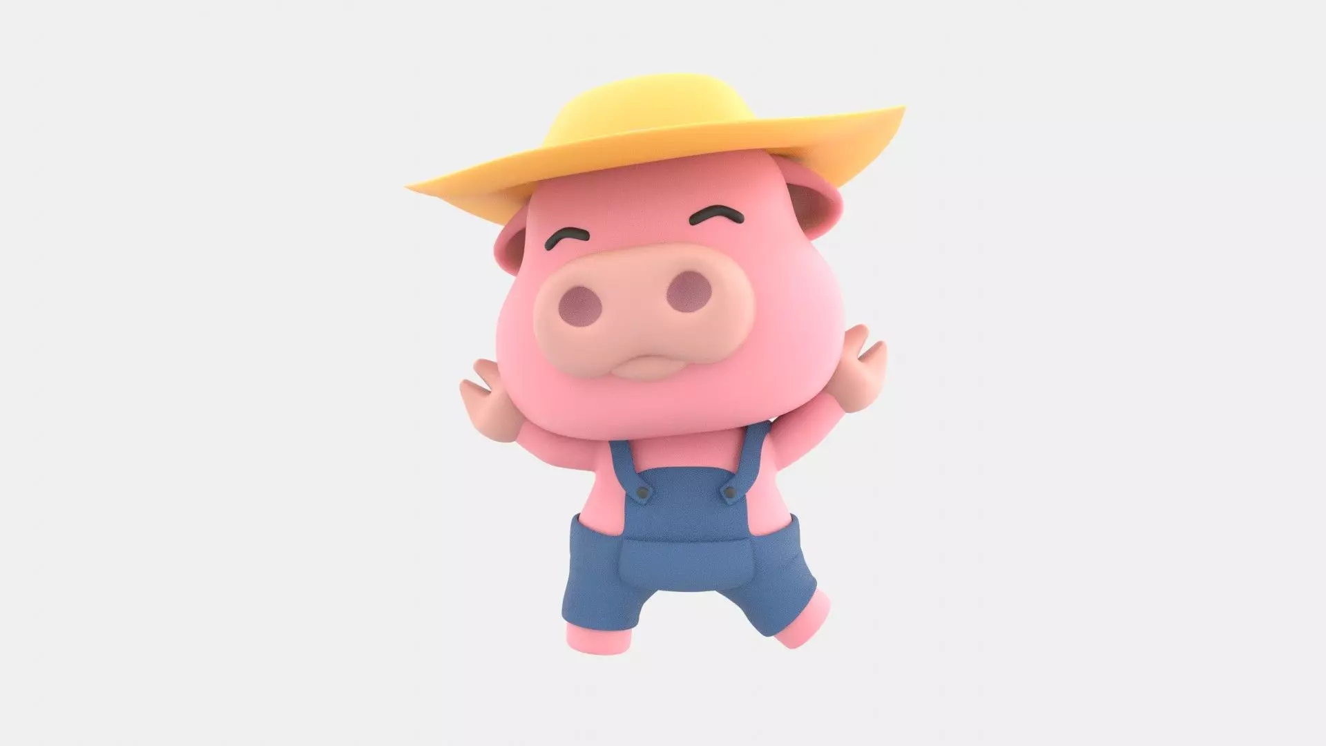 Cute Pig 3D Illustration 3D model