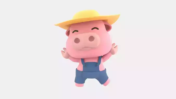 Cute Pig 3D Illustration