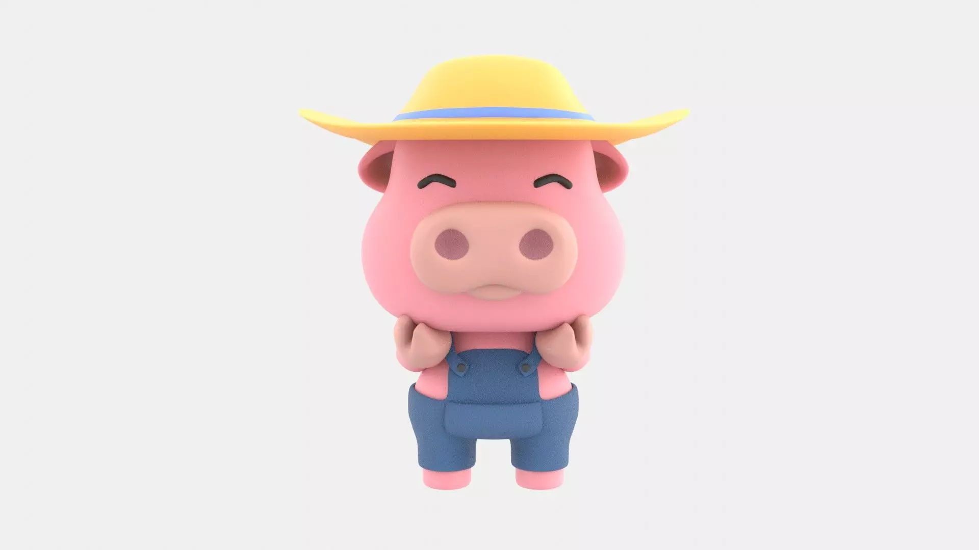 Cute Pig 3D Illustration 3D model