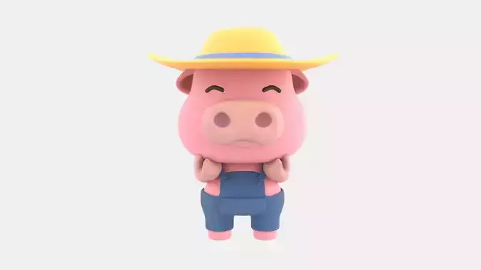 Cute Pig 3D Illustration 3D model