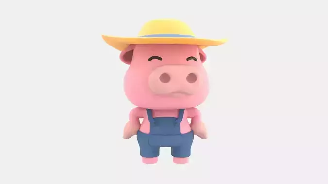 Cute Pig 3D Illustration