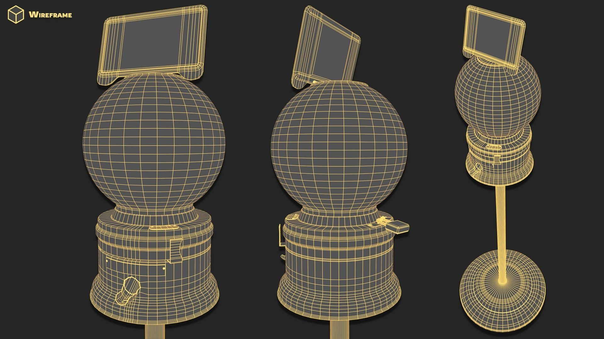Modular Gumball Machine Low-poly 3D model_13