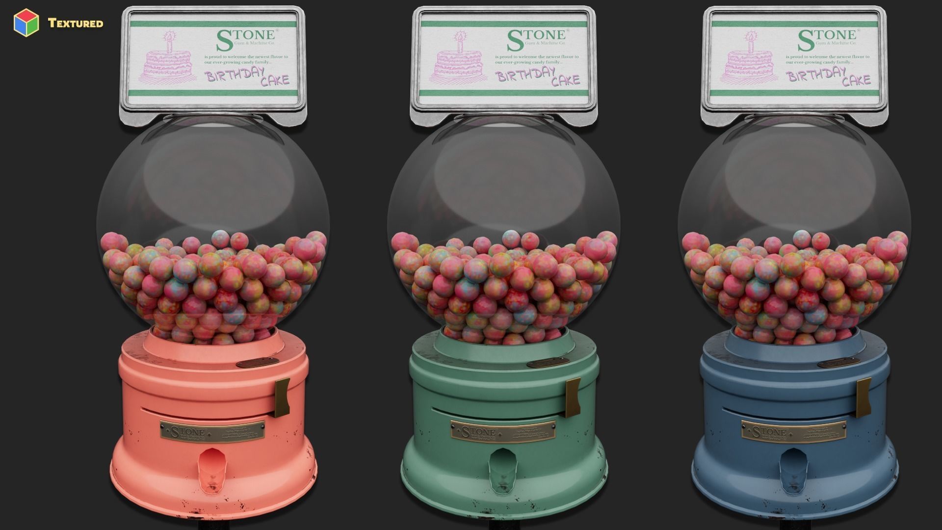 Modular Gumball Machine Low-poly 3D model_5