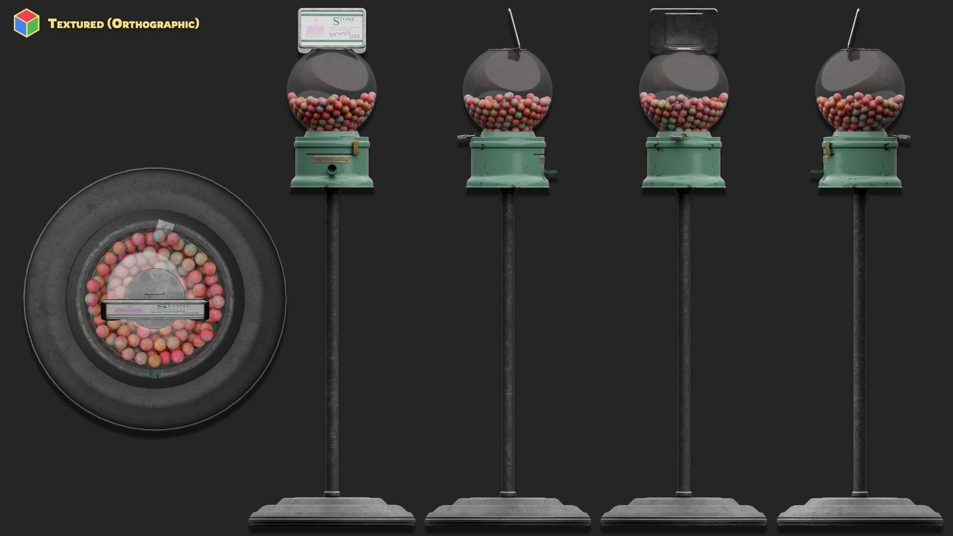Modular Gumball Machine Low-poly 3D model_9