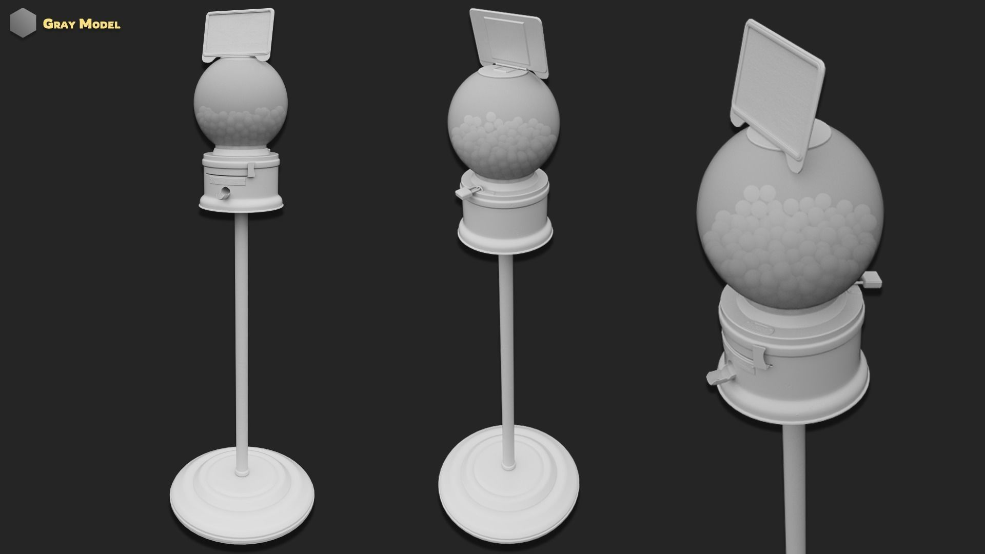 Modular Gumball Machine Low-poly 3D model_11