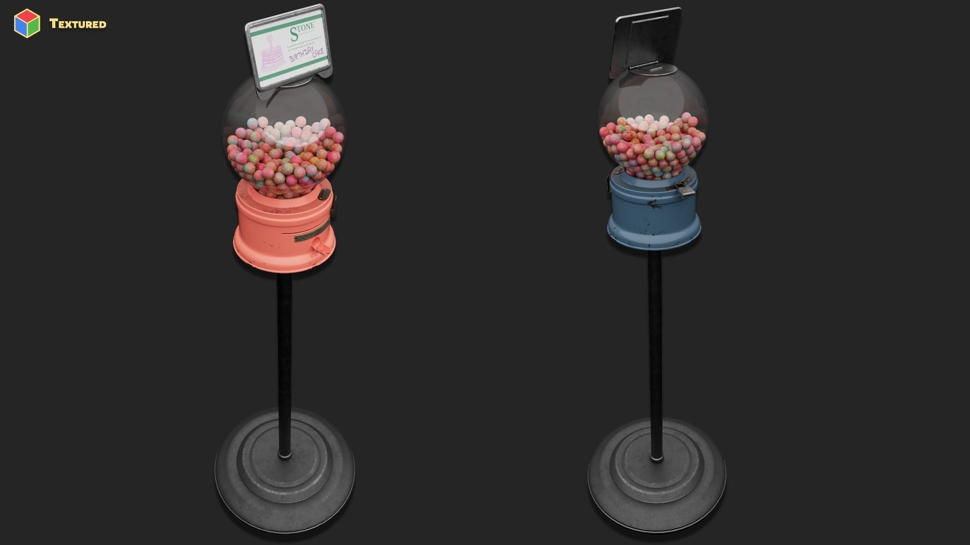 Modular Gumball Machine Low-poly 3D model_8