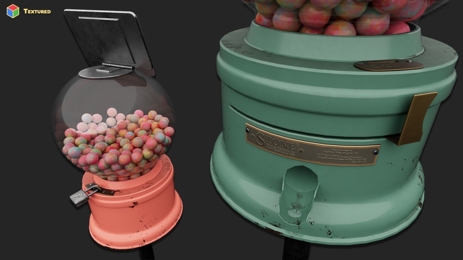Modular Gumball Machine Low-poly 3D model_6