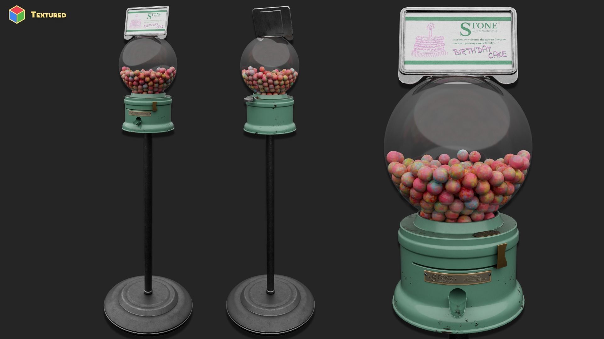 Modular Gumball Machine Low-poly 3D model_4