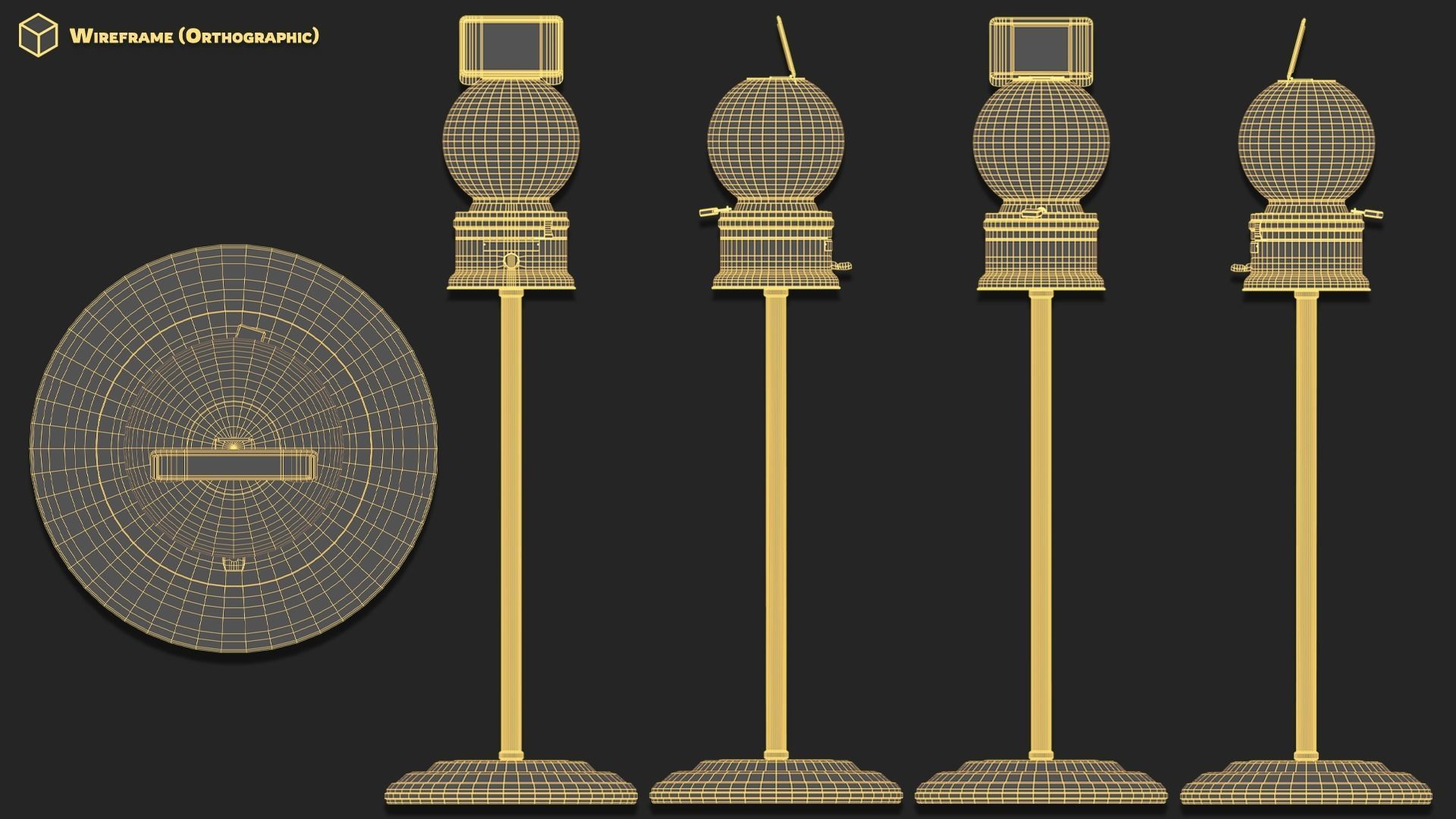 Modular Gumball Machine Low-poly 3D model_14