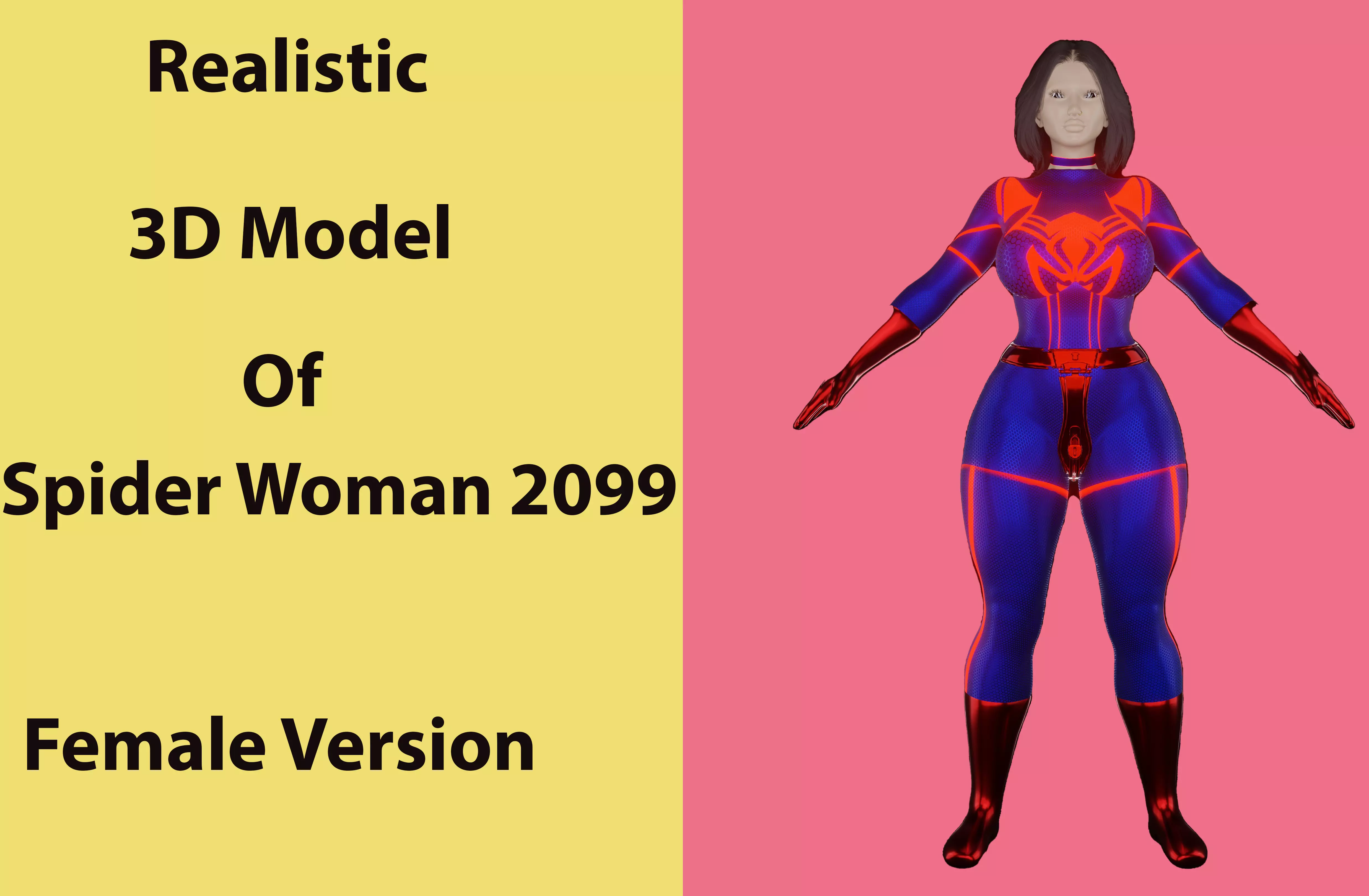 SpiderWoman 2099 Low-poly 3D model