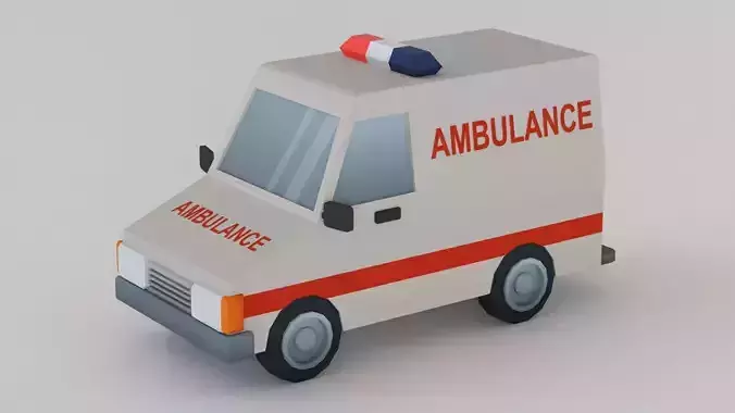 Cartoon Low Poly Car 06 - Ambulance